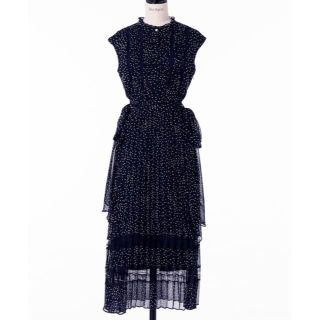 ハーリップトゥ(Her lip to)のPolka Dot Side Bow Pleated Dress(ロングワンピース/マキシワンピース)