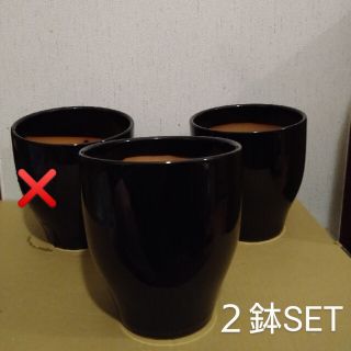 黒 飾り鉢 (5号) 2SET(花瓶)