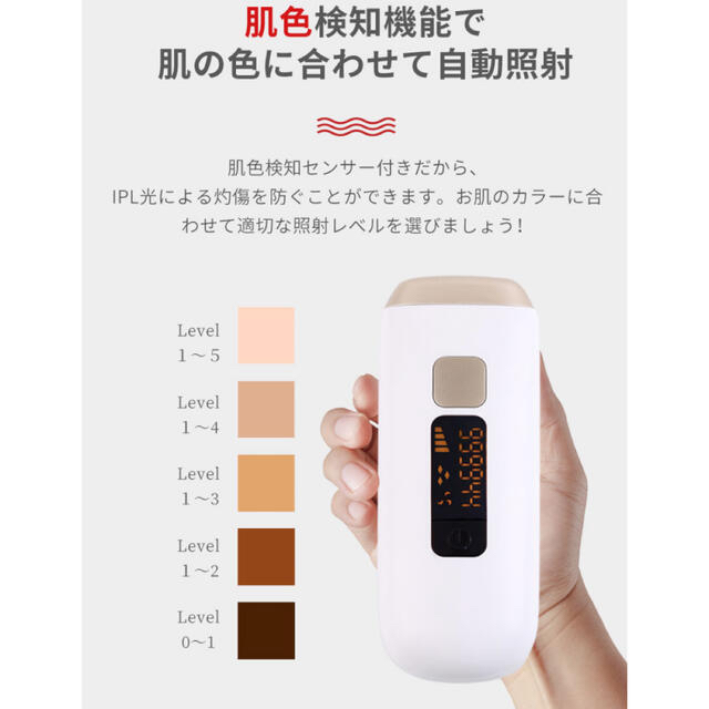 IPL光脱毛器　メンズ　髭　全身利用可能　ムダ毛　男女兼用　 スマホ/家電/カメラの美容/健康(ボディケア/エステ)の商品写真