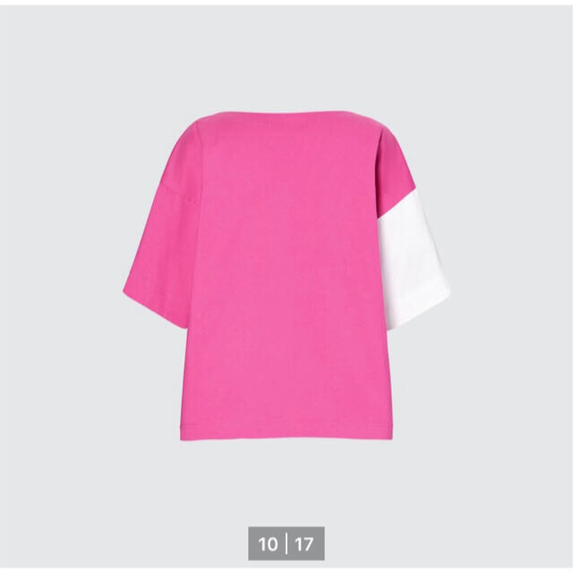 UNIQLO(ユニクロ)のユニクロ　マルニ　グラフィックオーバーサイズボクシーT  L サイズ　ピンク レディースのトップス(Tシャツ(半袖/袖なし))の商品写真