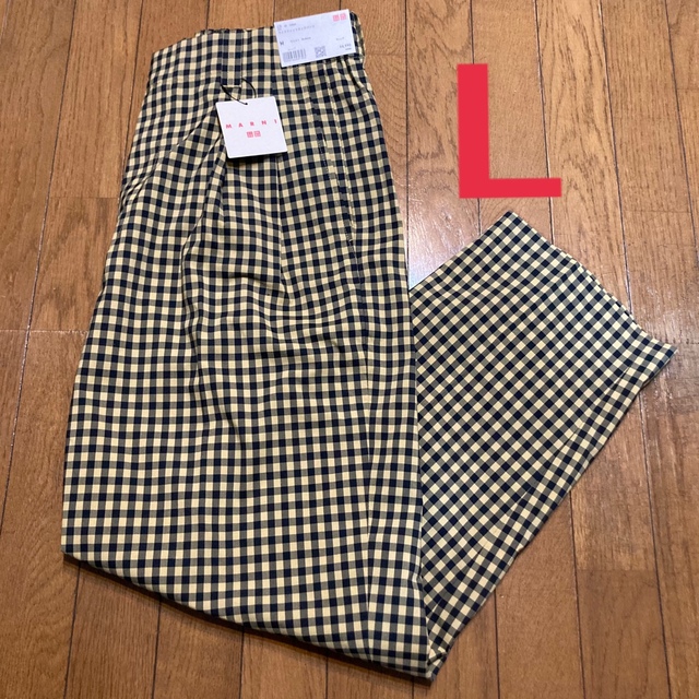 ユニクロマルニ UNIQLO MARNIワイドフィットタックパンツ イエロー L