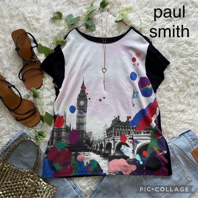 Paul Smith(ポールスミス)のpaul smith ポールスミス　異素材アートデザインカットソー　大きいサイズ レディースのトップス(Tシャツ(半袖/袖なし))の商品写真