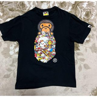 アベイシングエイプ(A BATHING APE)のAPE BAPE  KAWS BABY MILO BAPY tシャツ s 黒(Tシャツ/カットソー(半袖/袖なし))