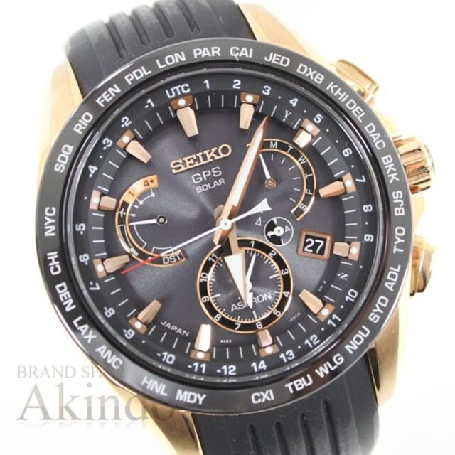 高評価なギフト SEIKO - SEIKO セイコー アストロン GPSソーラー電波 SBXB055 黒ゴールド 腕時計(アナログ)