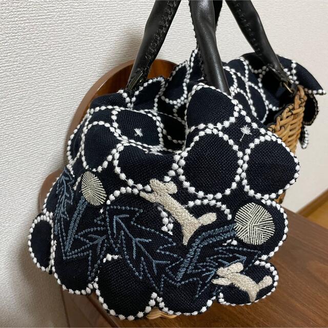 山葡萄カゴバックカバー　ミナペルホネンハンドメイド