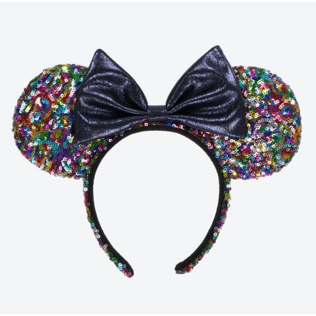 Disney(ディズニー)のミニー　カチューシャ　スパンコール　レインボー レディースのヘアアクセサリー(カチューシャ)の商品写真