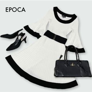 エポカ(EPOCA)の【美品】EPOCA エポカ シルク ニットワンピース エムプルミエ アナイ M(ひざ丈ワンピース)