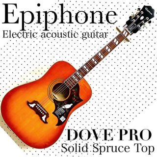 限定色ＥＰＩＰＨＯＮＥ　ＬＴＤ　ＤＯＶＥ　ＰＲＯ　アコギギブソンピックアップ付き