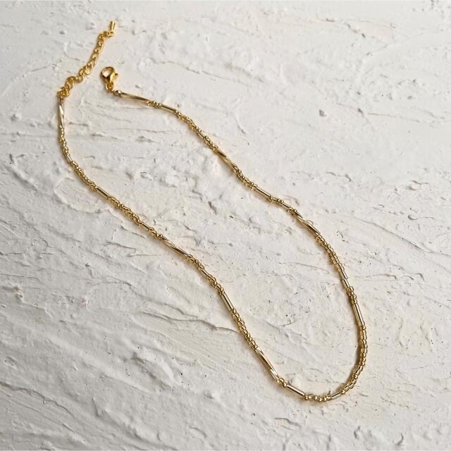 ゴールドビーズネックレス ハンドメイドのアクセサリー(ネックレス)の商品写真