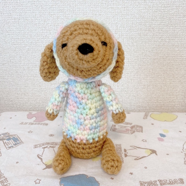 あつさま】くまずきんちゃん あみぐるみ/追加パーカー犬大の通販 by