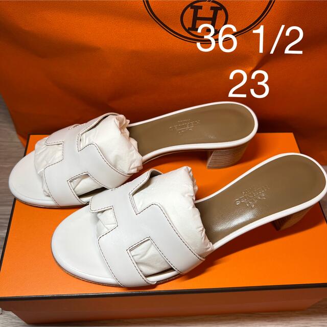 豪華 Hermes - 23センチ 1/2 オアジス ホワイト白 36 HERMES 【新品未