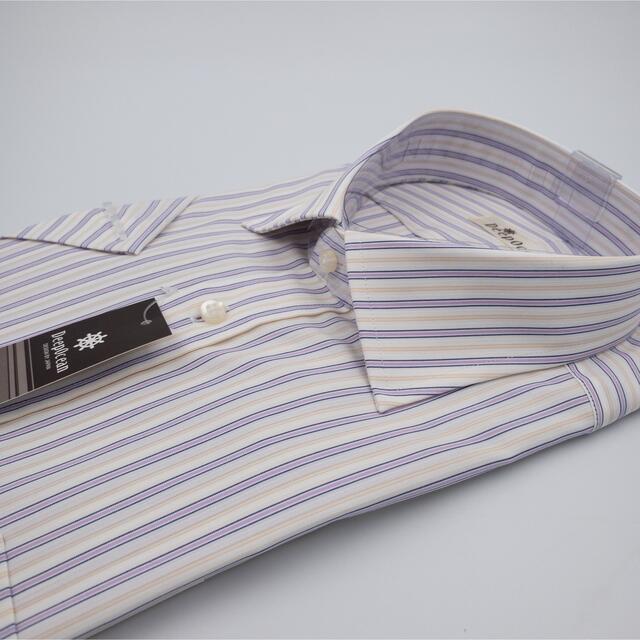 【新品未使用】DEEP OCEAN ストライプ柄 半袖 ワイシャツ シャツ メンズのトップス(シャツ)の商品写真