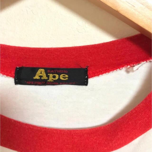 シャツ A BATHING APE - (レア!!)A BATHING APE ロンT モトクロスの