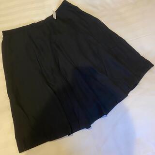 プリーツ　スカート　ブラック　大きいサイズ　夏用(ひざ丈スカート)