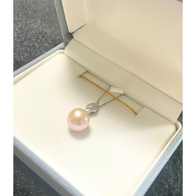 大粒本真珠ペンダント（11mm珠）ピンクアクセサリー