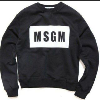 エムエスジイエム(MSGM)の【S】MSGM エムエスジーエム/トレーナー/ボックスロゴ/黒(トレーナー/スウェット)