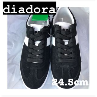 ディアドラ(DIADORA)の【diadora】ディアドラ　黒　スニーカー　24.5cm(スニーカー)