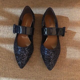 ノイエマルシェ(neue marche)のnavy kirakira shoes✨(バレエシューズ)