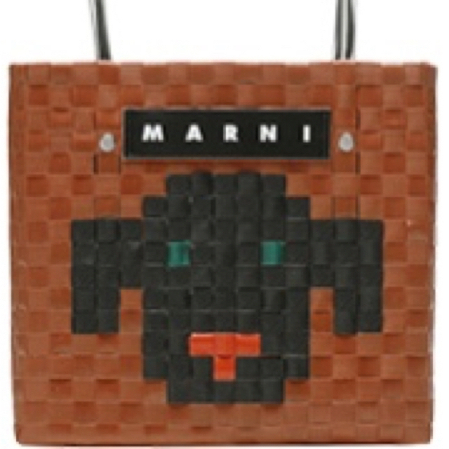 新品 MARNI マルニ マーケット アニマル バスケット かご バッグ 黒 犬