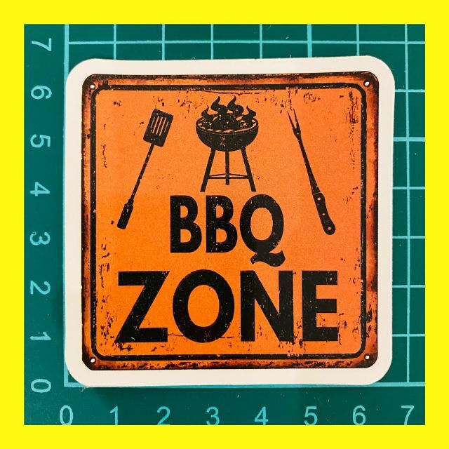 ステッカー　BBQ  バーベキュー　オレンジ　四角　ZONE 　キャンプ その他のその他(その他)の商品写真