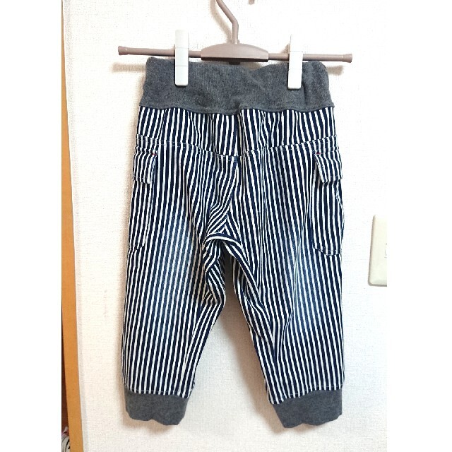 ハーフパンツ 6分丈 140㎝ ヒッコリーデニム キッズ/ベビー/マタニティのキッズ服男の子用(90cm~)(パンツ/スパッツ)の商品写真