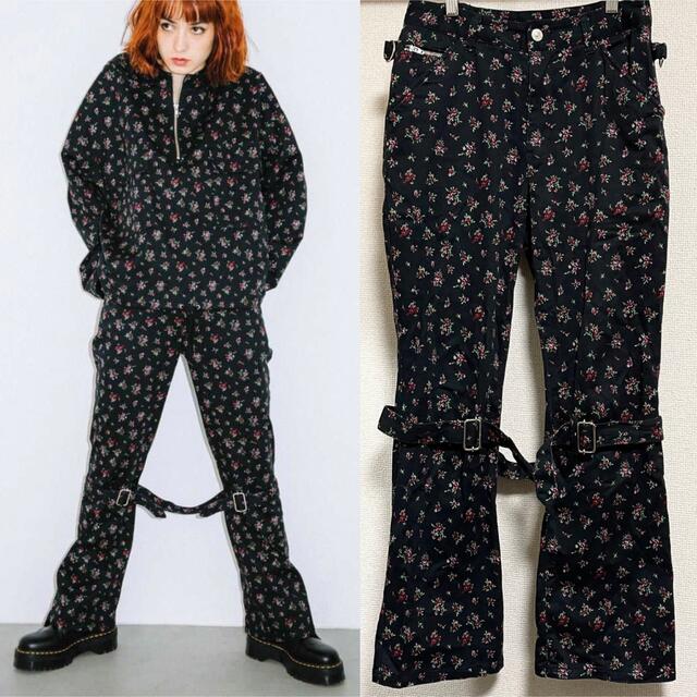 X-girl FLORAL BONDAGE PANTS ボンテージ パンツ 花柄