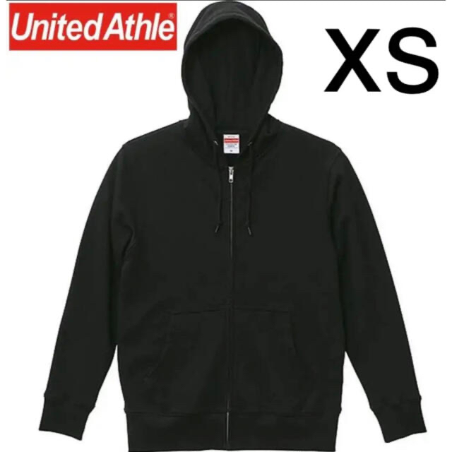 UNIQLO(ユニクロ)のXS ブラック ジップ パーカー  新品 綿100% フーディー 無地  キッズ/ベビー/マタニティのキッズ服女の子用(90cm~)(ジャケット/上着)の商品写真