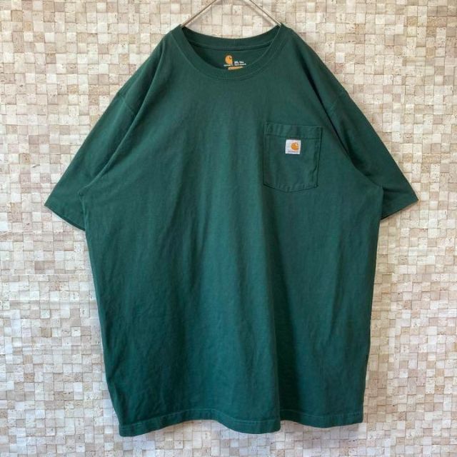 carhartt(カーハート)のfon様専用　古着半袖tシャツカーハートパッチロゴポケT2XL. メンズのトップス(Tシャツ/カットソー(半袖/袖なし))の商品写真