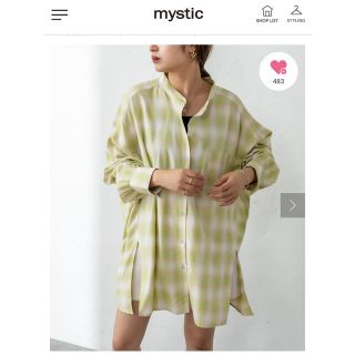 ミスティック(mystic)の完売　mystic(ミスティック)  オンブレーチェックBIGシャツ　新品(シャツ/ブラウス(長袖/七分))