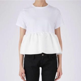 バーニーズニューヨーク(BARNEYS NEW YORK)の【美品】YOKO CHAN フロントギャザーフリルカットソー　38(カットソー(半袖/袖なし))