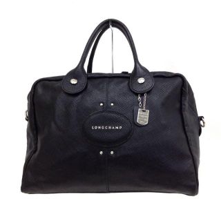 ロンシャン(LONGCHAMP)のロンシャン ハンドバッグ - 黒 レザー(ハンドバッグ)