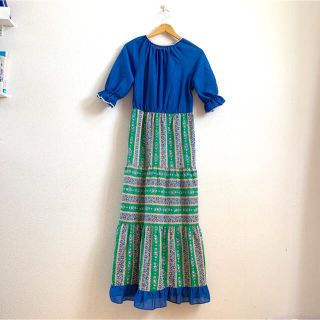 70s   vintage  マキシ丈ワンピース(ロングワンピース/マキシワンピース)