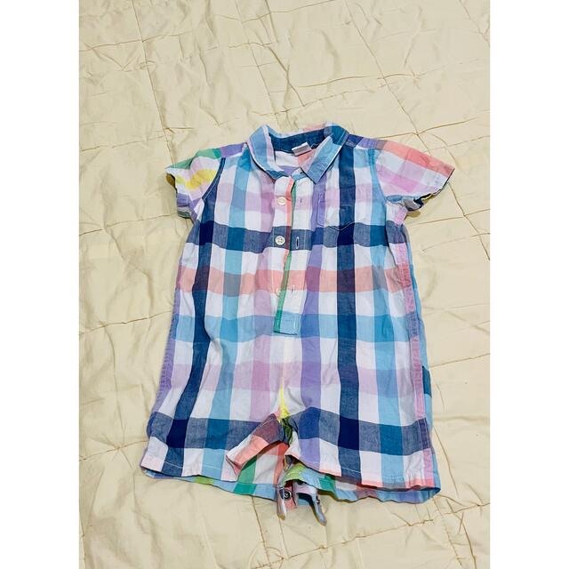 babyGAP(ベビーギャップ)の【新品同様】GAPチェック柄ロンパース キッズ/ベビー/マタニティのベビー服(~85cm)(ロンパース)の商品写真