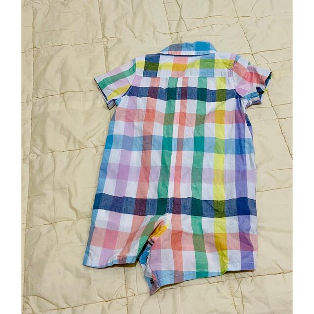 babyGAP(ベビーギャップ)の【新品同様】GAPチェック柄ロンパース キッズ/ベビー/マタニティのベビー服(~85cm)(ロンパース)の商品写真