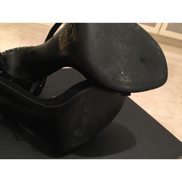 Saint Laurent(サンローラン)のアンクルサンローラン　ストラップ サンダル（ブラック/レザー/ヒール105MM） レディースの靴/シューズ(サンダル)の商品写真