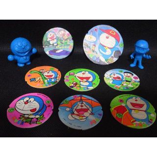ドラえもん 消しゴム＆メンコセット 藤子不二雄 昭和レトロ 当時物 駄菓子屋(その他)