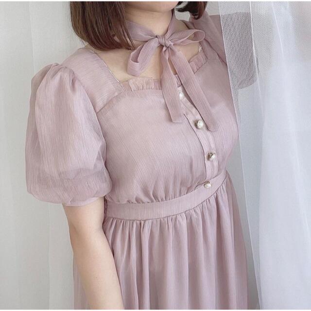 evelyn - 2022evelynシフォンパールopリボンガーリー大人 evelyn - 2022evelynシフォンパールopリボンガーリー大人