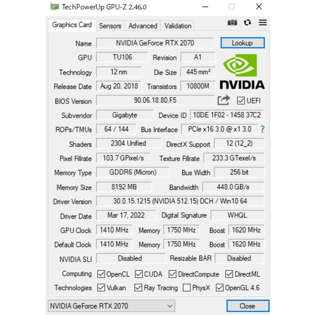 GeForce RTX 2070 8G GIGABYTE スマホ/家電/カメラのPC/タブレット(PCパーツ)の商品写真
