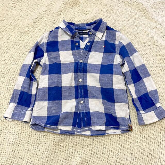 TOMMY HILFIGER(トミーヒルフィガー)のみゃーちゃん様専用 トミーヒルフィガーチェックシャツ　アディダス14 キッズ/ベビー/マタニティのキッズ服男の子用(90cm~)(ブラウス)の商品写真
