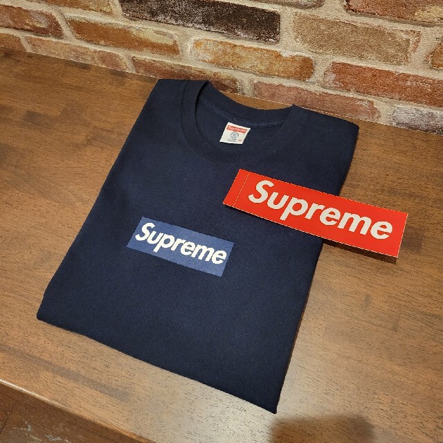 SUPREME シュプリーム 15SS×New York Yankees Box Logo Tee ニューヨークヤンキース ボックスロゴ 半袖Tシャツ カットソー ネイビー