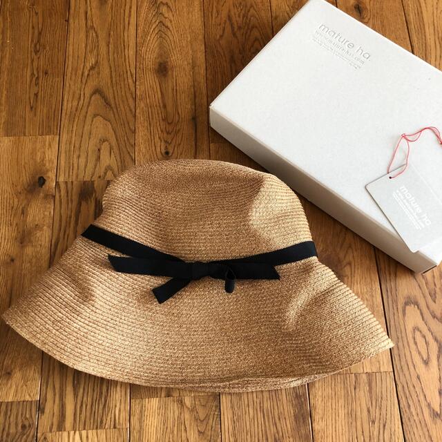 mature ha.BOXED HAT 11cm リボン????ブラック⭐️美品