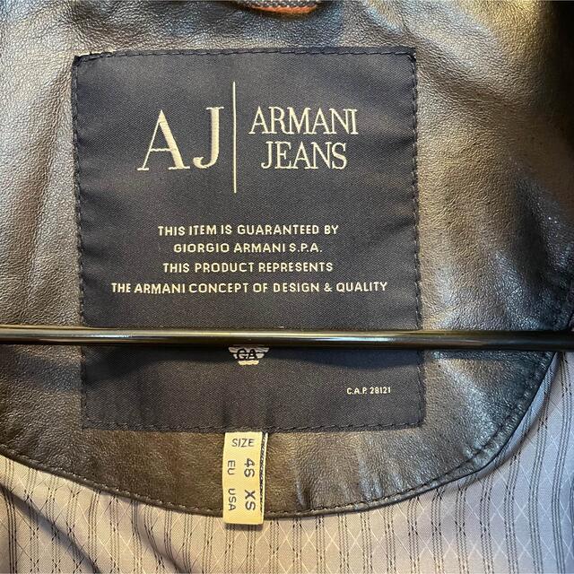 ARMANI JEANS(アルマーニジーンズ)のARMANI JEANS レザージャケット シングルライダース ジップアップ メンズのジャケット/アウター(レザージャケット)の商品写真