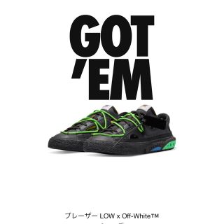 ナイキ(NIKE)のOff-White × Nike Blazer Low "Black and (スニーカー)