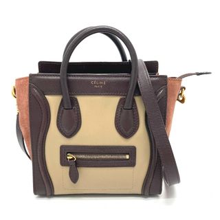 セリーヌ(celine)のセリーヌ CELINE ラゲージナノ ショッパー 168243  カバン 2WAY ショルダーバッグ ハンドバッグ レザー/スエード ブラウン×ベージュ(ハンドバッグ)