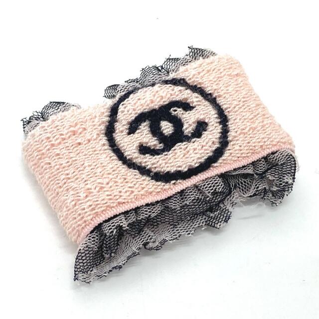 シャネル CHANEL レース COCO ココマーク ファッション小物 リストバンド コットン ピンク