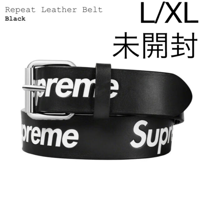 【通販激安】Supreme Repeat Leather Belt Black L XL