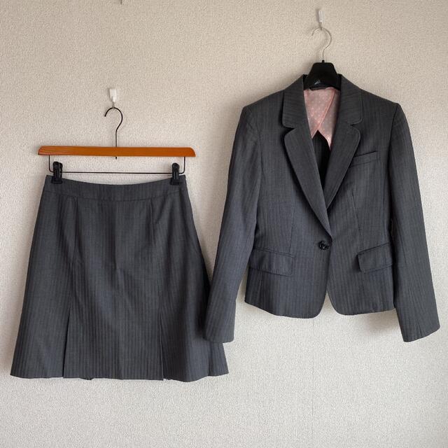 エヌライン 9 スカートスーツ W68 春秋 DMW グレー 未使用に近い 当店 