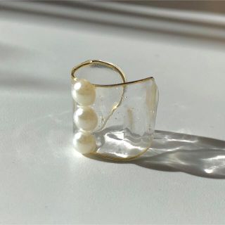 wire ring wide pearl(リング)