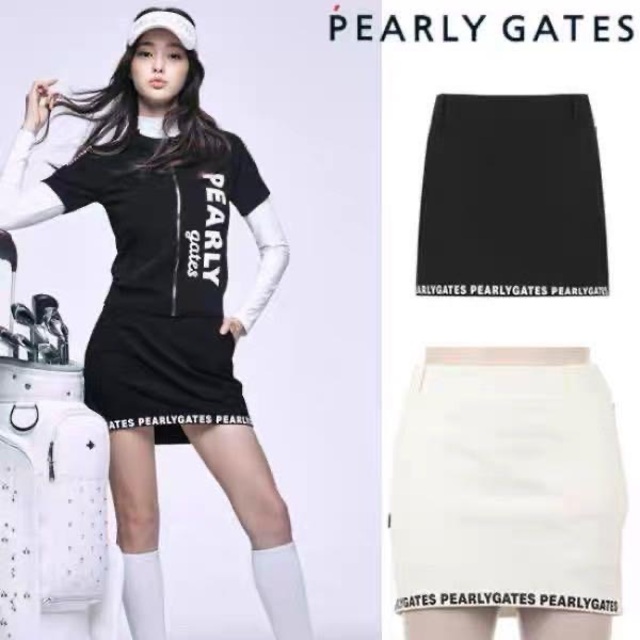 PEARLY GATES(パーリーゲイツ)の韓国公式パーリーゲイツ　レディース　タイトスカート　ホワイト　サイズ1 スポーツ/アウトドアのゴルフ(ウエア)の商品写真