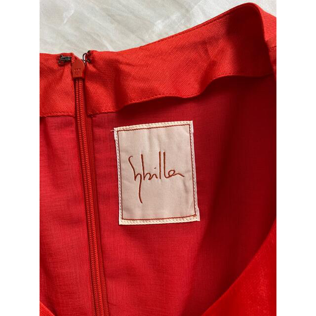 Sybilla(シビラ)の極上品　Sybilla 真紅のロングドレス　リネン　シルク　ドルマンスリーブ レディースのワンピース(ロングワンピース/マキシワンピース)の商品写真